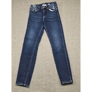 KanCan Signature Kurvy Ultra High Rise Skinny Jeans Dark Wash Distressed Size 27